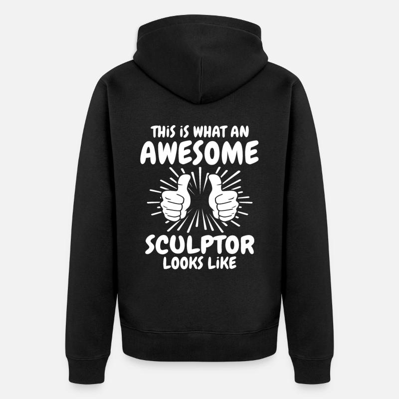Bildhauer - Unisex Premium Bio Zip Hoodie - Schwarz