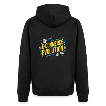 Dropshipping-Geschäft E-Commerce-Unternehmer - Unisex Premium Bio Zip Hoodie - Schwarz - Hinten - Nico (187cm)