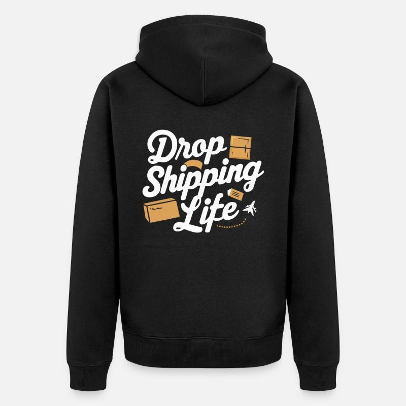 Dropshipping-Geschäft E-Commerce-Unternehmer - Unisex Premium Bio Zip Hoodie - Schwarz