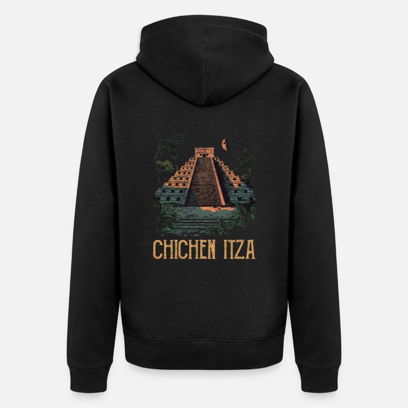 chichen itza mexico - Unisex Premium Bio Zip Hoodie - Schwarz