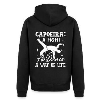 La capoeira, un combat, une danse, un art de vivre - Veste à capuche bio Premium Unisexe - noir - Dos - Nico (187cm)
