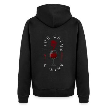 True Crime and Wine Krimifans - Unisex Premium Bio Zip Hoodie - Schwarz - Hinten - Nico (187cm)