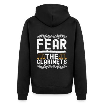 Clarinet Wind Instrument Clarinet player - Unisex Premium Organic Zip Hoodie - black - Back - Nico (187cm)