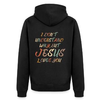 Christianisme Croix Bible Jésus-Christ - Veste à capuche bio Premium Unisexe - noir - Dos - Nico (187cm)