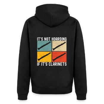 Clarinet Wind Instrument Clarinet player - Unisex Premium Organic Zip Hoodie - black - Back - Nico (187cm)