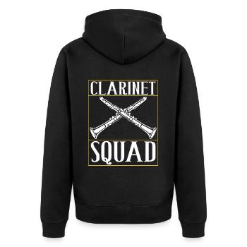 Klarinette Blasinstrument Klarinettenspieler - Unisex Premium Bio Zip Hoodie - Schwarz - Hinten - Nico (187cm)