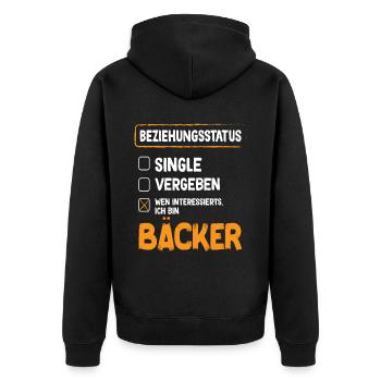 Baker Relationship Status Back Baked Goods Baking - Unisex Premium Organic Zip Hoodie - black - Back - Nico (187cm)