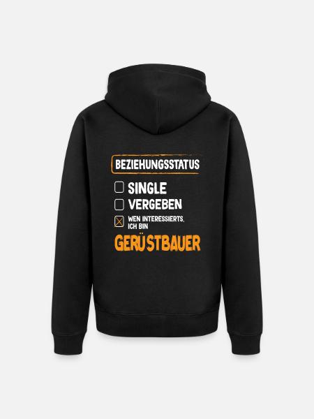Gerüstbauer Beziehungsstatus Gerüstbauer Gerüstbau - Unisex Premium Bio Zip Hoodie - Schwarz