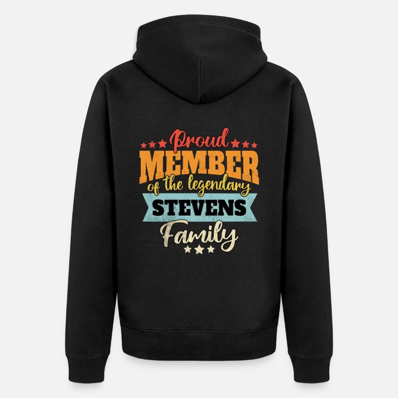 Name Stevens - Unisex Premium Bio Zip Hoodie - Schwarz