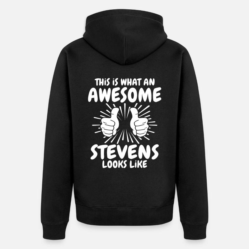 Stevens - Unisex Premium Bio Zip Hoodie - Schwarz