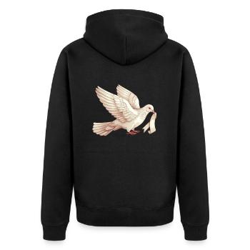 Lungenkrebs-Bewusstseinsmonat Weiße Schleife - Unisex Premium Bio Zip Hoodie - Schwarz - Hinten - Nico (187cm)