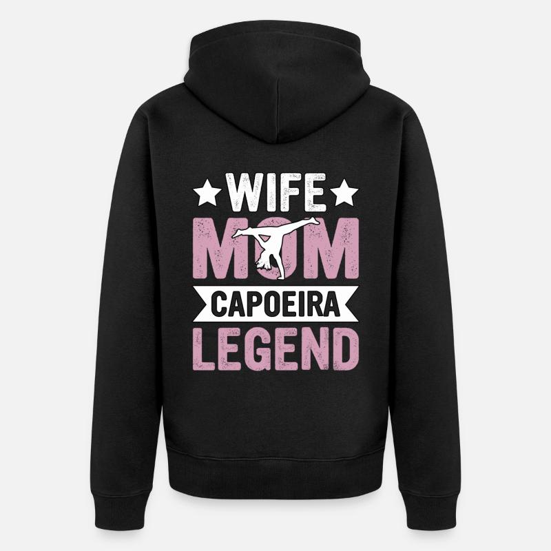 Épouse Maman Capoeira Légende - Veste à capuche bio Premium Unisexe - noir