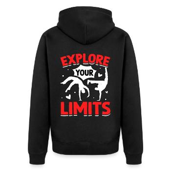 Explorez vos limites - Veste à capuche bio Premium Unisexe - noir - Dos - Nico (187cm)