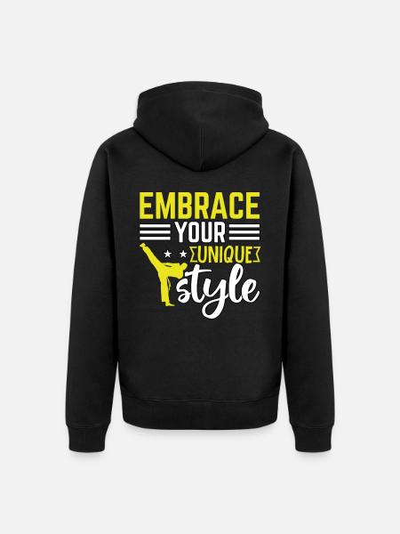 Embrace your unique style - Unisex Premium Organic Zip Hoodie - black