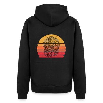 Fox Tribal Moon Phases - Unisex Premium Organic Zip Hoodie - black - Back - Nico (187cm)