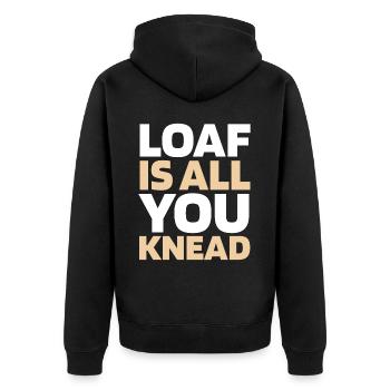 Sauerteig Brot - Unisex Premium Bio Zip Hoodie - Schwarz - Hinten - Nico (187cm)