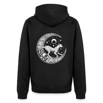 Phases de la Lune Tribale Guépard - Veste à capuche bio Premium Unisexe - noir - Dos - Nico (187cm)
