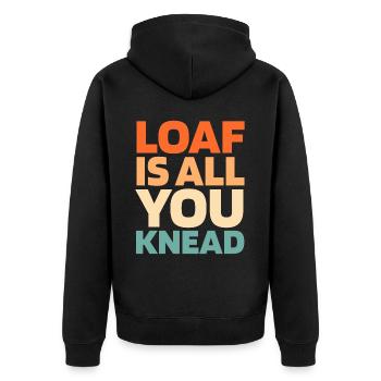 Sourdough bread - Unisex Premium Organic Zip Hoodie - black - Back - Nico (187cm)