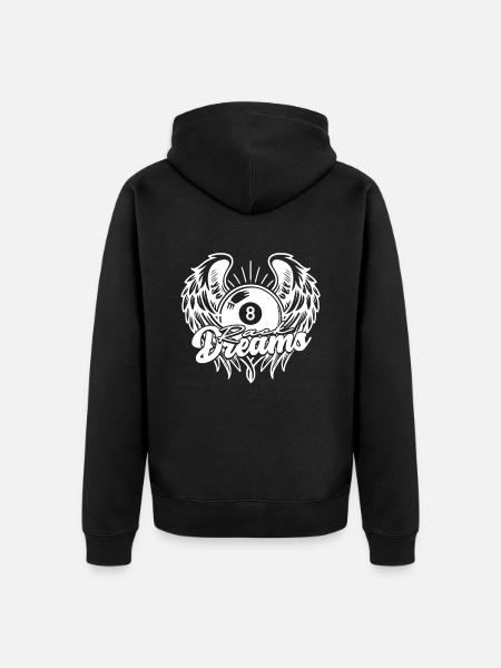 8-Ball Billard Rack Dreams - Unisex Premium Bio Zip Hoodie - Schwarz