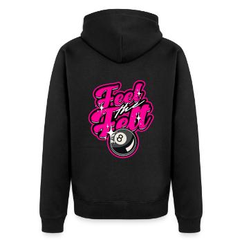 8-Ball Billard Feet The Felt - Unisex Premium Bio Zip Hoodie - Schwarz - Hinten - Nico (187cm)