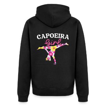 Capoeira Fille - Veste à capuche bio Premium Unisexe - noir - Dos - Nico (187cm)