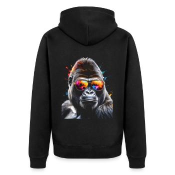 Lunettes de soleil Gorilla Monkey Colorful Animal Design Print - Veste à capuche bio Premium Unisexe - noir - Dos - Nico (187cm)