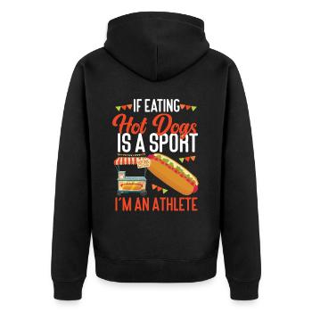 Hot-dog adulte si manger des hot-dogs - Veste à capuche bio Premium Unisexe - noir - Dos - Nico (187cm)