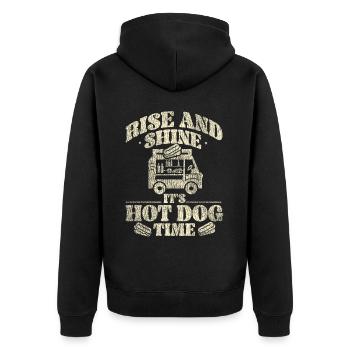 Hot Dog Adulte Vintage Rise Et - Veste à capuche bio Premium Unisexe - noir - Dos - Nico (187cm)