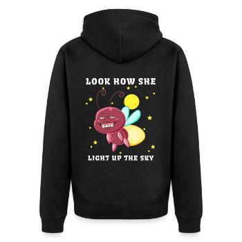Look How She Lights Up The Sky Meme Firefly magic - Unisex Premium Organic Zip Hoodie - black - Back - Nico (187cm)