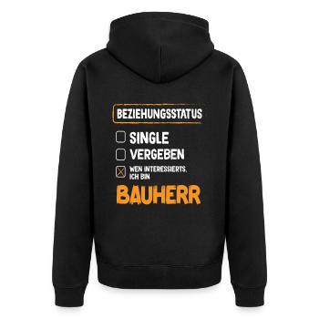 Builder Relationship Status Builder Builder House Construction - Unisex Premium Organic Zip Hoodie - black - Back - Nico (187cm)
