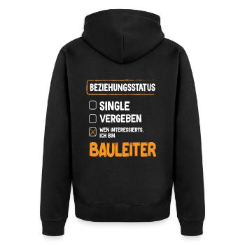 Construction Manager Relationship Status Construction Manager Construction Management - Unisex Premium Organic Zip Hoodie - black - Back - Nico (187cm)