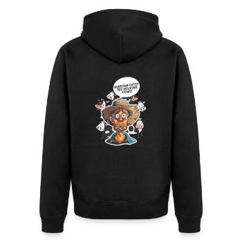 Dairy Farmer Herding Cats? Try Milking Cows! - Unisex Premium Organic Zip Hoodie - black - Back - Nico (187cm)
