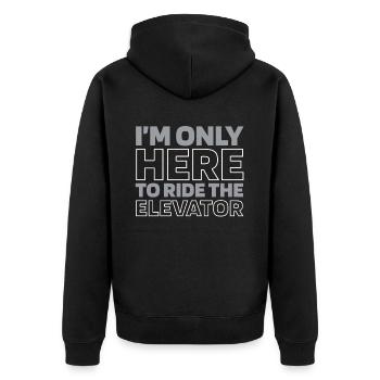 Elevator Elevator - Unisex Premium Organic Zip Hoodie - black - Back - Nico (187cm)