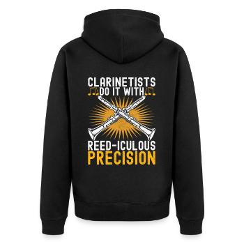 Clarinet Wind Instrument Clarinet player - Unisex Premium Organic Zip Hoodie - black - Back - Nico (187cm)