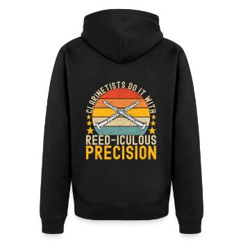 Clarinet Wind Instrument Clarinet player - Unisex Premium Organic Zip Hoodie - black - Back - Nico (187cm)