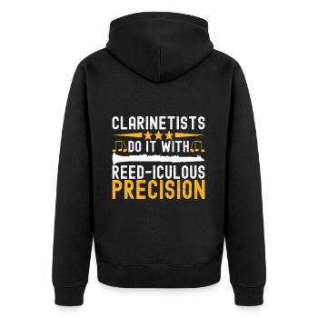 Clarinet Wind Instrument Clarinet player - Unisex Premium Organic Zip Hoodie - black - Back - Nico (187cm)