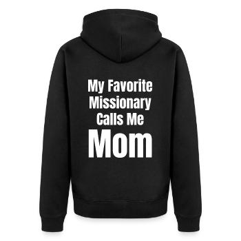 Mon missionnaire préféré m’appelle « maman drôle - Veste à capuche bio Premium Unisexe - noir - Dos - Nico (187cm)