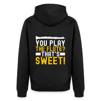 Clarinet Wind Instrument Clarinet player - Unisex Premium Organic Zip Hoodie - black - Back - Nico (187cm)