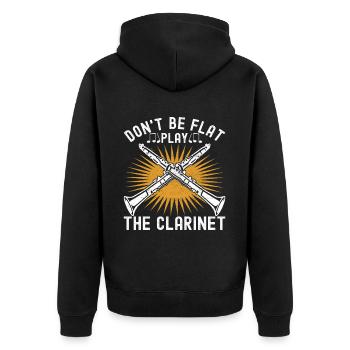 Clarinet Wind Instrument Clarinet player - Unisex Premium Organic Zip Hoodie - black - Back - Nico (187cm)