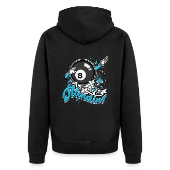 8-Ball Billard Last Ball Standing - Unisex Premium Bio Zip Hoodie - Schwarz - Hinten - Nico (187cm)