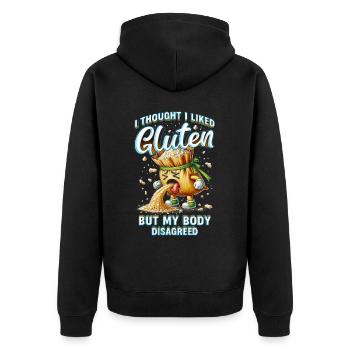Allergie au gluten Intolérance au gluten - Veste à capuche bio Premium Unisexe - noir - Dos - Nico (187cm)