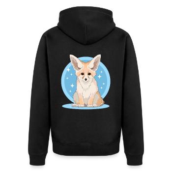 Fennek Fuchs Wüstenfüchse Geschenke - Unisex Premium Bio Zip Hoodie - Schwarz - Hinten - Nico (187cm)