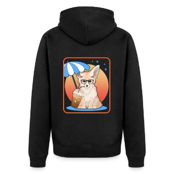Fennek Wüstenfüchse Fuchs Geschenke - Unisex Premium Bio Zip Hoodie - Schwarz - Hinten - Nico (187cm)
