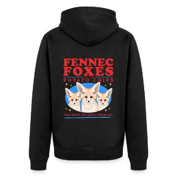 Fennec Renards du désert Renards Cadeaux - Veste à capuche bio Premium Unisexe - noir - Dos - Nico (187cm)