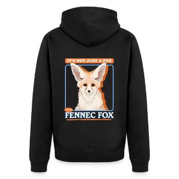 Fennek Fuchs | süße Wüstenfüchse Geschenke - Unisex Premium Bio Zip Hoodie - Schwarz - Hinten - Nico (187cm)