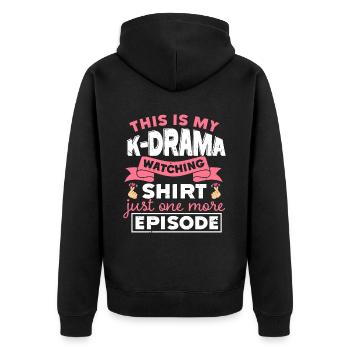 Korean Drama Merch K-Drama Lover Fan - Unisex Premium Organic Zip Hoodie - black - Back - Nico (187cm)