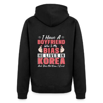 Korean Drama Merch K-Drama Lover Fan - Unisex Premium Organic Zip Hoodie - black - Back - Nico (187cm)