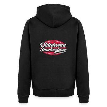Country - Unisex Premium Organic Zip Hoodie - black - Back - Nico (187cm)