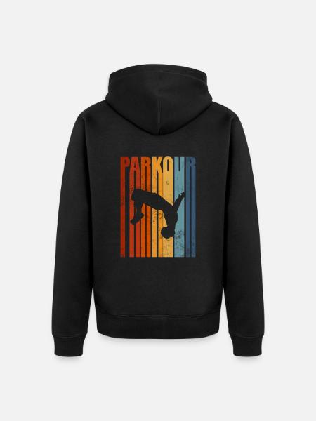 Parkour - Unisex Premium Bio Zip Hoodie - Schwarz