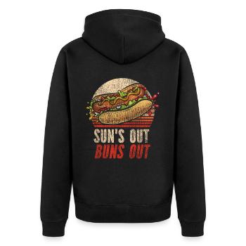 Hot Dog Adulte Vintage Rétro Sun’s - Veste à capuche bio Premium Unisexe - noir - Dos - Nico (187cm)